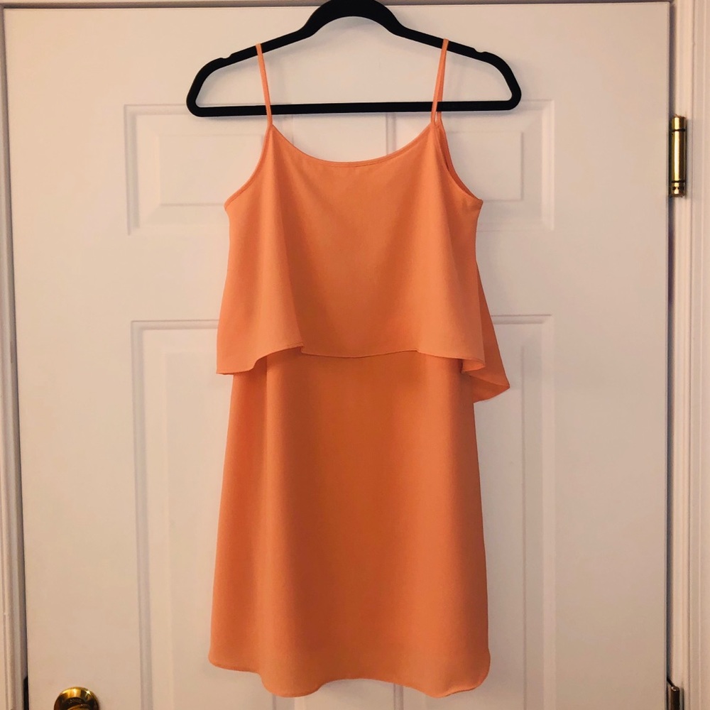 Olive & Oak Peach Tiered Mini Dress